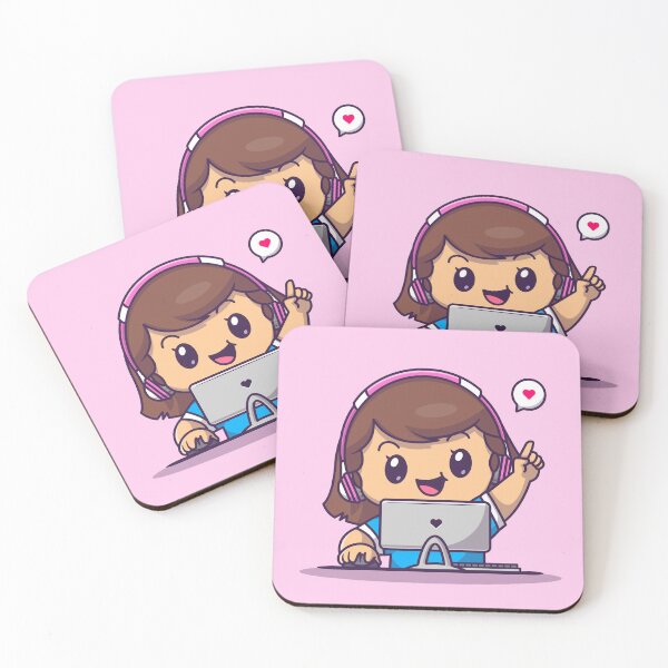 Item preview, Cute Gamer Girl: Playing Computer - Cartoon Vector Icon designed and sold by hjian8219.