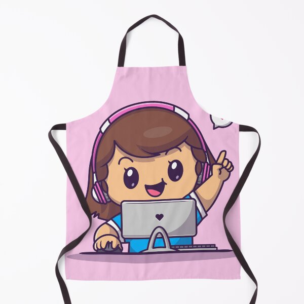 Item preview, Cute Gamer Girl: Playing Computer - Cartoon Vector Icon designed and sold by hjian8219.