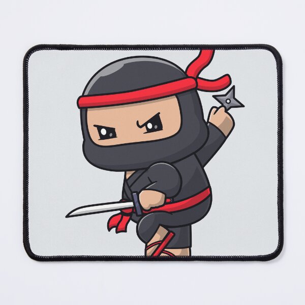 Item preview, Cute Ninja with Shuriken Sword Cartoon Vector Icon designed and sold by hjian8219.