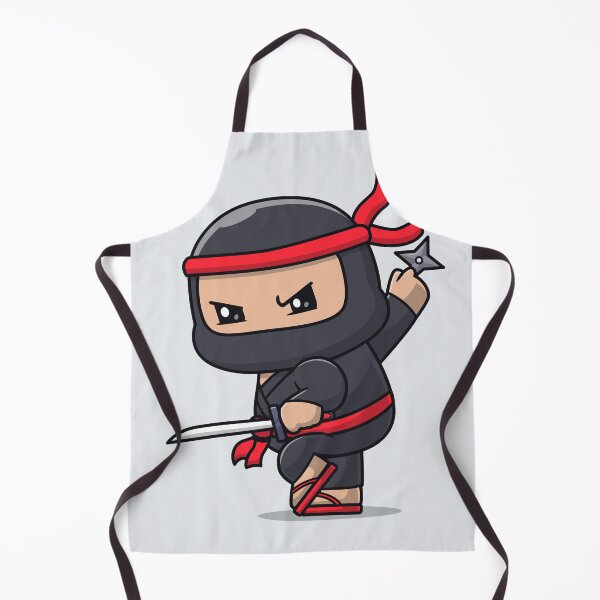 Item preview, Cute Ninja with Shuriken Sword Cartoon Vector Icon designed and sold by hjian8219.
