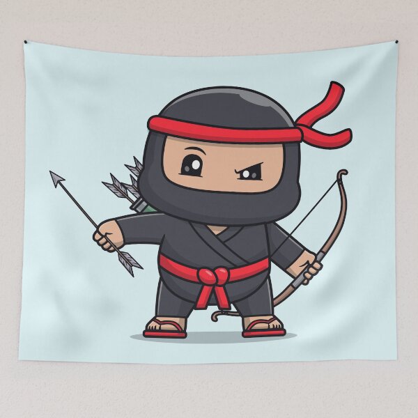 Item preview, Cute Ninja with Archery Cartoon Vector Icon designed and sold by hjian8219.