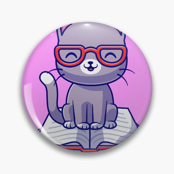 Item preview,  Cute Cat Sitting on Book Cartoon Vector Icon designed and sold by hjian8219.