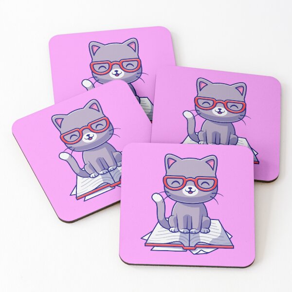 Item preview,  Cute Cat Sitting on Book Cartoon Vector Icon designed and sold by hjian8219.