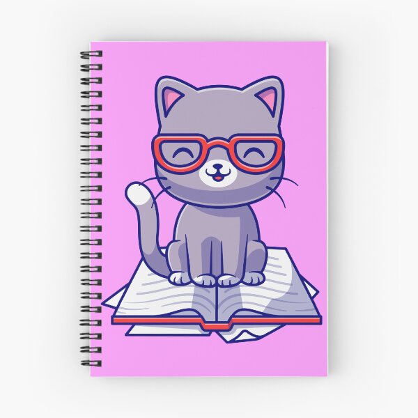 Item preview,  Cute Cat Sitting on Book Cartoon Vector Icon designed and sold by hjian8219.