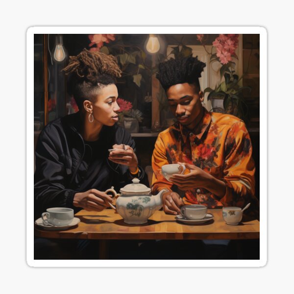 Item preview, BIPOC Tea Party | AI generated art designed and sold by QueerNEclectic.