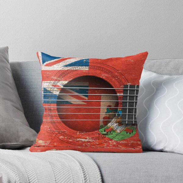 Item preview, Old Vintage Acoustic Guitar with Bermuda Flag designed and sold by JeffBartels.