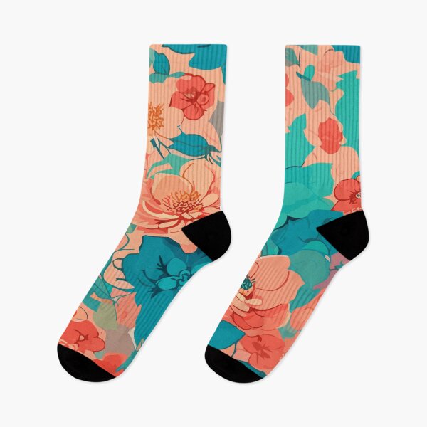 Item preview, light blue and orange flowers designed and sold by Lion-ZG21.