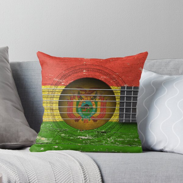 Item preview, Old Vintage Acoustic Guitar with Bolivian Flag designed and sold by JeffBartels.