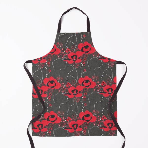 Item preview, Floral rojo y gris designed and sold by Poetic Patterns Studio.