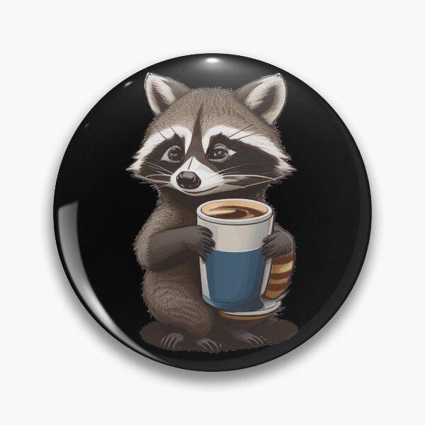 Item preview, Futiristic Raccoon Drinks Coffee designed and sold by FaugetArt.