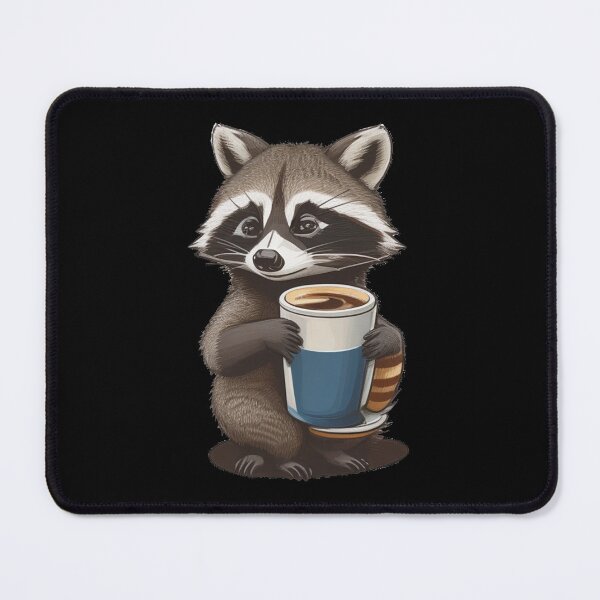 Item preview, Futiristic Raccoon Drinks Coffee designed and sold by FaugetArt.