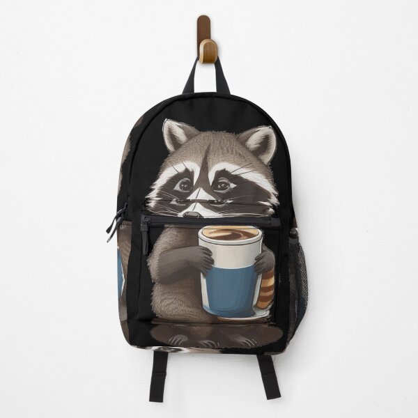 Item preview, Futiristic Raccoon Drinks Coffee designed and sold by FaugetArt.