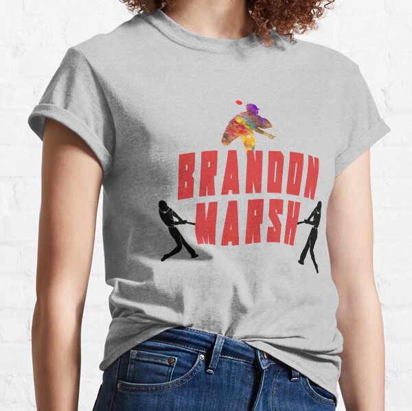  Brandon Marsh 3/4 Sleeve Raglan T-Shirt - Brandon Marsh  Philadelphia Marsh Madness Stripes : Sports & Outdoors