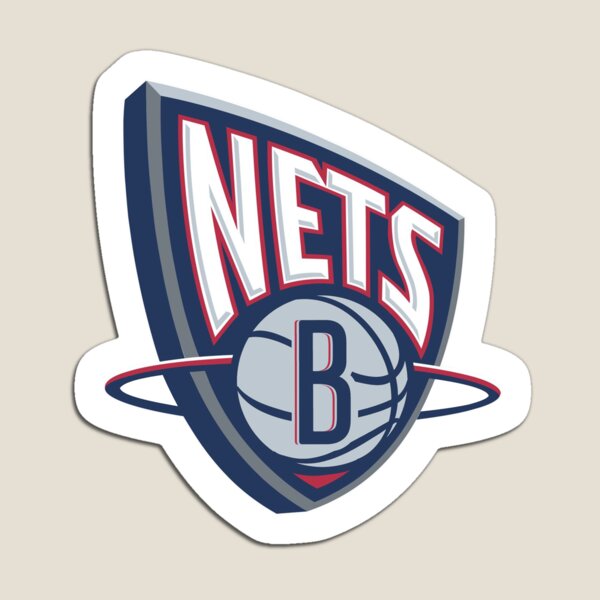 Brooklyn Nets Hoop Shield Logo Type B & W w/ Orange HiLight Die-cut  MAGNET