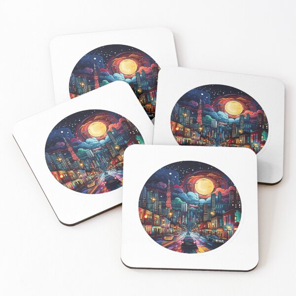 Item preview, Sun at night over the city designed and sold by abmkf.