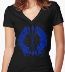 Hanzo Blue Dragon Tag Women's Fitted V-Neck T-Shirt