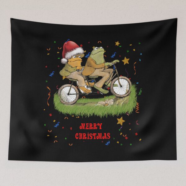 Item preview, frog and toad on the bike - Merry Christmas designed and sold by ChosenOnesDen.