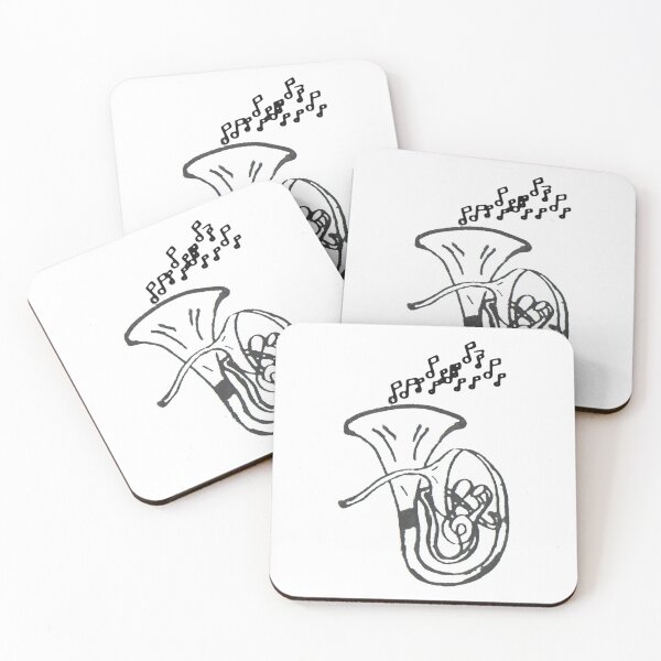 Item preview,  Monochrome Jazz Tuba Notes Sticker   designed and sold by DenaKonopel.
