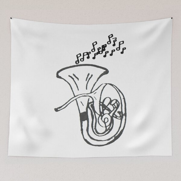 Item preview,  Monochrome Jazz Tuba Notes Sticker   designed and sold by DenaKonopel.
