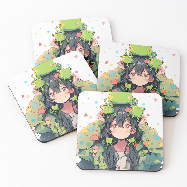 Item preview, Anime Girl With Pet Frogs designed and sold by RibbitFans101.