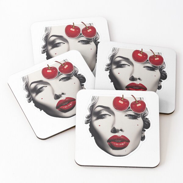 Item preview, Black and white face with red lips designed and sold by abmkf.