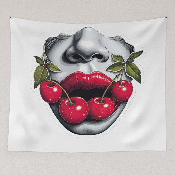Item preview, Red cherries on red lips designed and sold by abmkf.