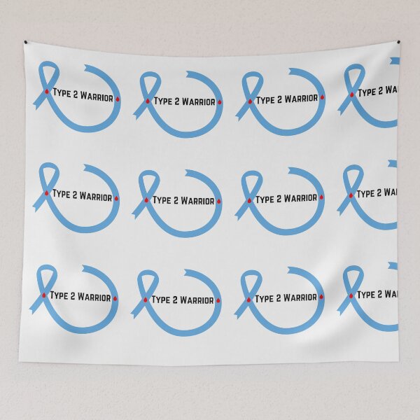 Item preview, Blue Ribbon Diabetic Awareness Type 2 Warrior designed and sold by Diabeticsy.