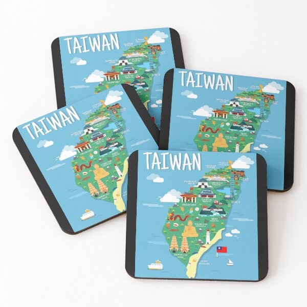 Item preview, Taiwan - Formosa - Vector Art - Land Mark Map Design designed and sold by TheHappyK.