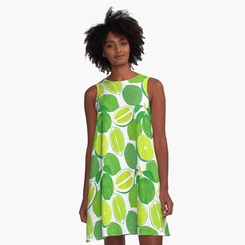 Lime Harvest A-Line Dress