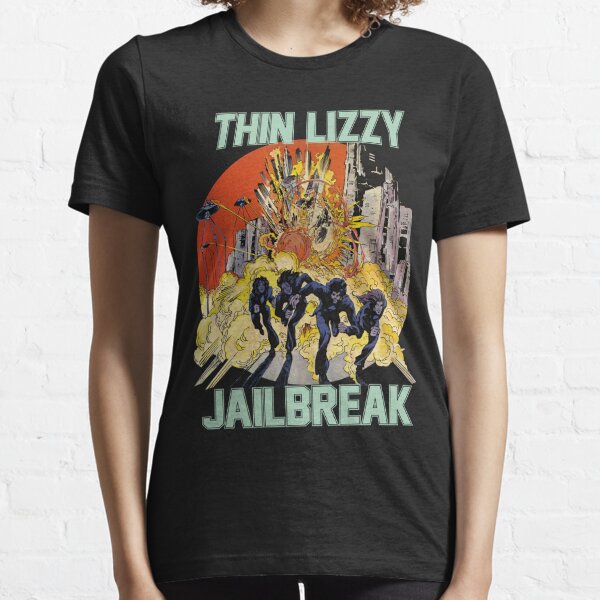 Thin Lizzy Jailbreak Black T-Shirt Tee Liquid Blue