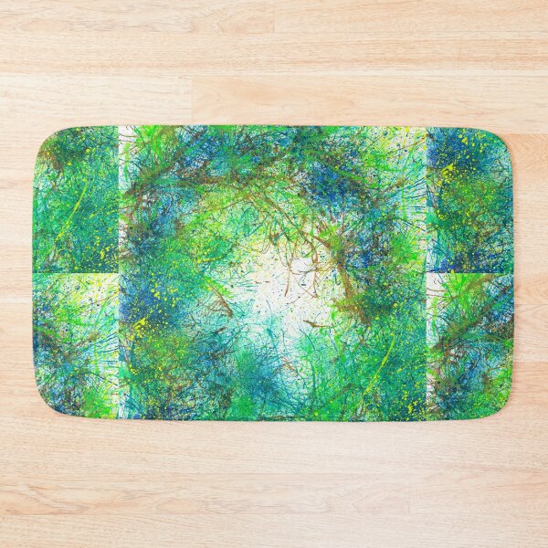 Item preview, We Are Nature - Equality For All Creations #433 Original Hand-painted Abstract Painting Detail 2 In Brown Blue Green Lime Mother Earth Tones Inspired By Gaia Spring Summer Rain Forest Aquatic Plants designed and sold by Rainbow Artist Orlando L.