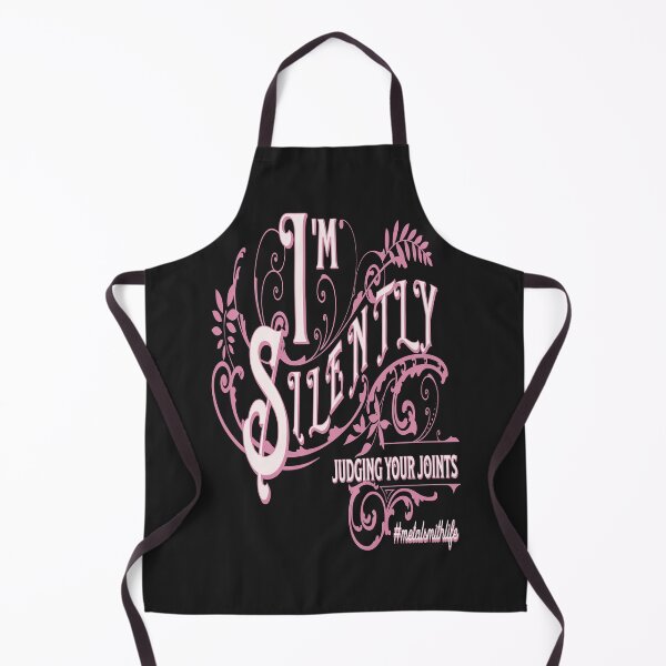 Item preview, Jewelry soldering metalsmith funny joke embellished calligraphy pink I'm silently judging your joints designed and sold by MetalicBabe.