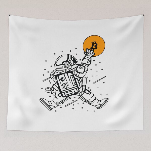 Item preview, We're Going to the Moon! Bitcoin Crypto Spaceman Jump Dunk designed and sold by ThatMerchStore.