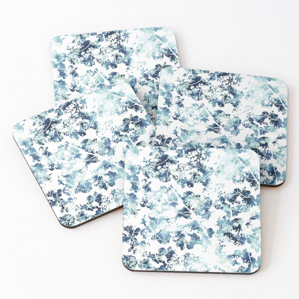 Item preview, leaves, tropical, summer print, swimwear pattern, watercolors, blue designed and sold by mintdiamond21.