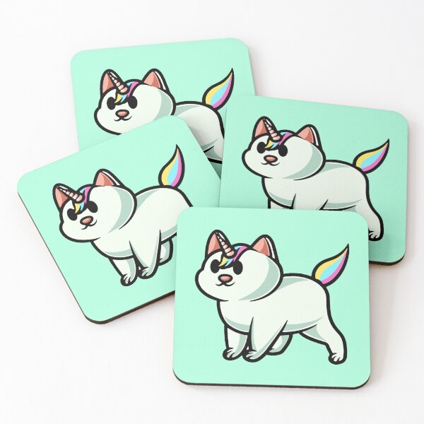 Item preview, cute unicorn cat smiling cartoon illustration designed and sold by cubbone.