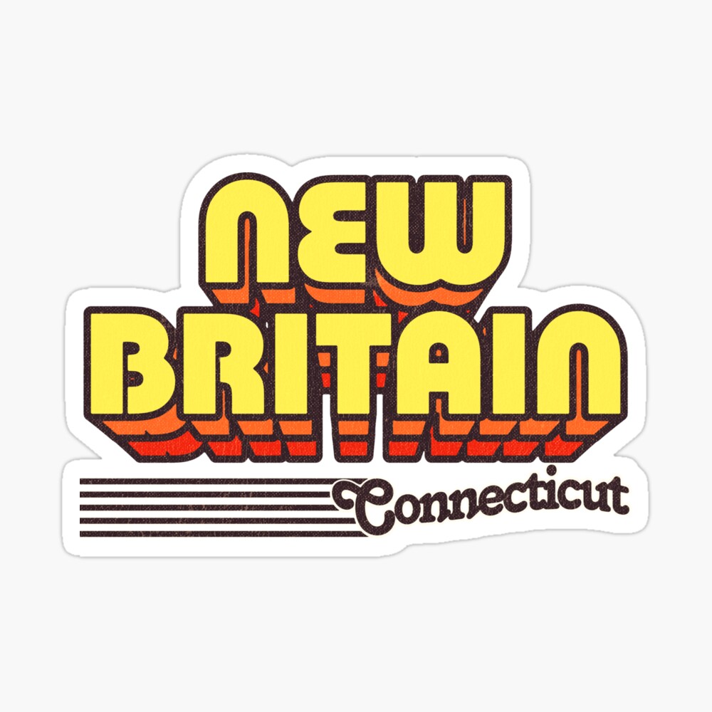 New Britain, Connecticut | Retro Stripes Sticker