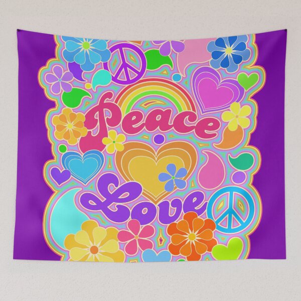 Item preview, Peace and Love Hippie Art designed and sold by Alondra.
