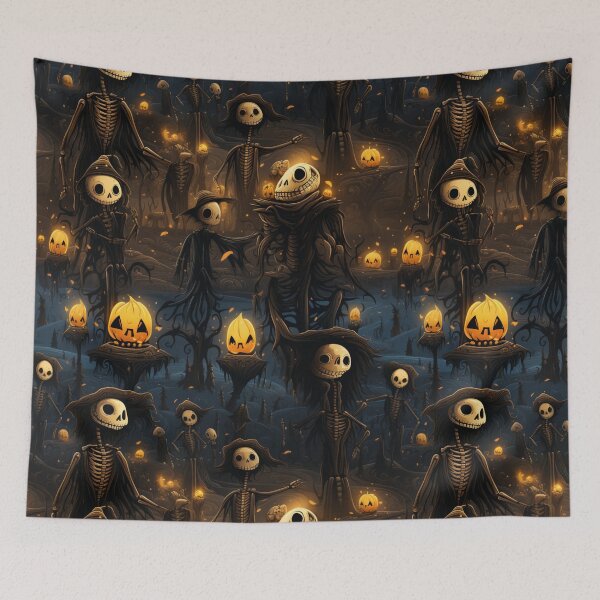 Item preview, Halloween Skeletal Smiles Seamless Pattern designed and sold by Dorky--Designs.