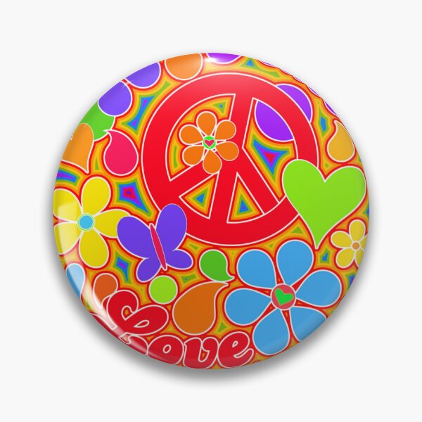 Item preview, Rainbow Pop Art Colorful Peace and Love Flower Power Art designed and sold by Alondra.
