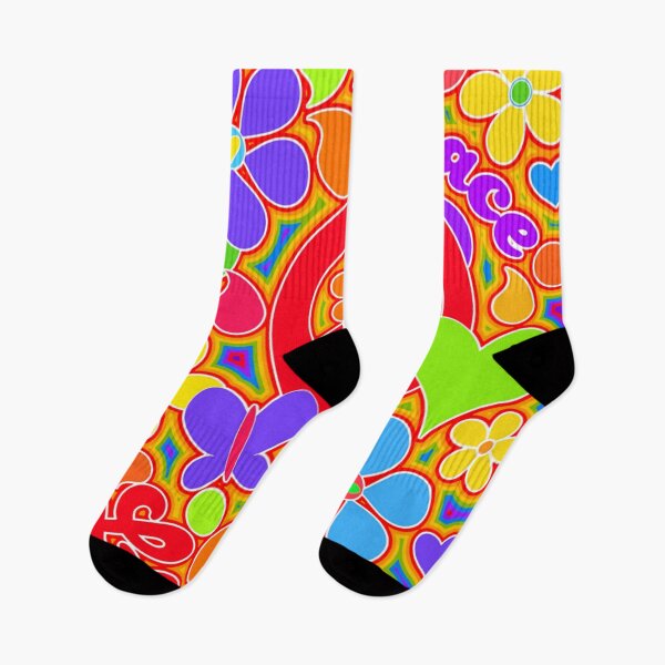 Item preview, Rainbow Pop Art Colorful Peace and Love Flower Power Art designed and sold by Alondra.