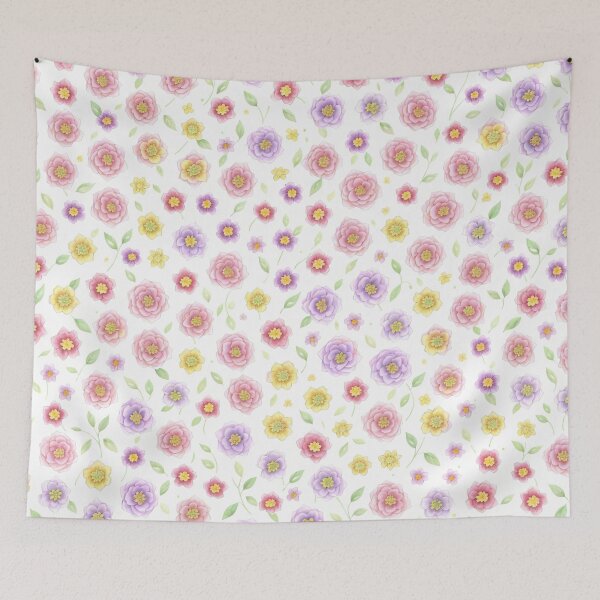Item preview, Seamless pattern with red, purple, and yellow flowers designed and sold by culasse06.