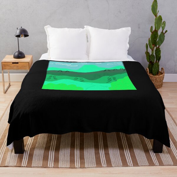 Item preview, abstract green forest with hills landscape   designed and sold by LAURENRACKEY.