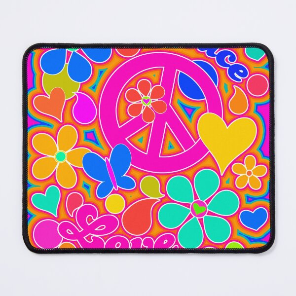 Item preview, Bright Pop Art Colorful Peace and Love Flower Power Art designed and sold by Alondra.