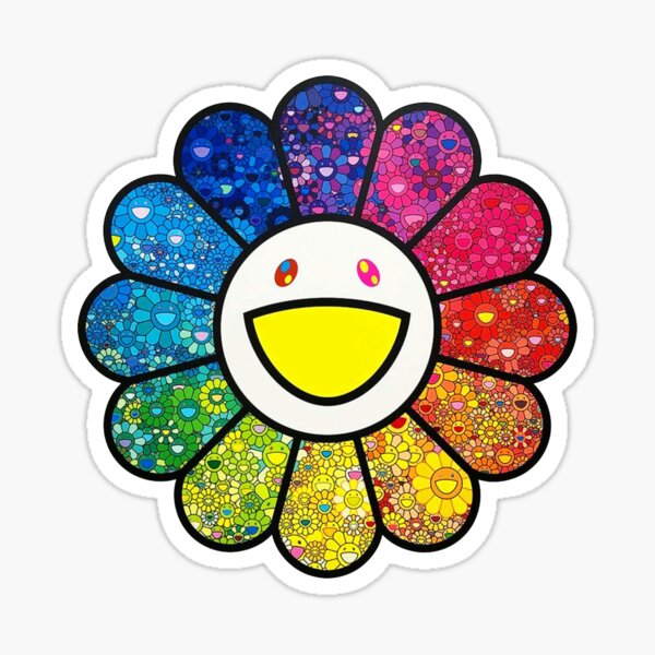 Takashi Murakami's rainbow flower Sticker