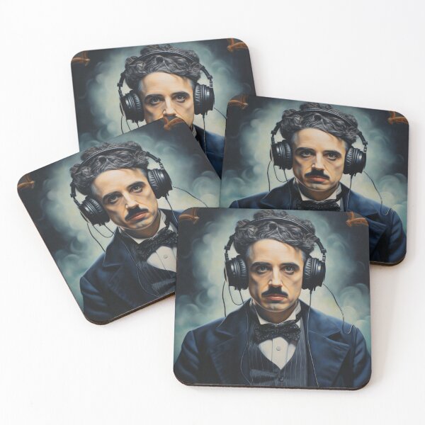 Item preview, Charles Chaplin Listening to Lofi Music: A Nostalgic and Thought-Provoking Tribute to the Silent Film Icon designed and sold by samuelpinzon.
