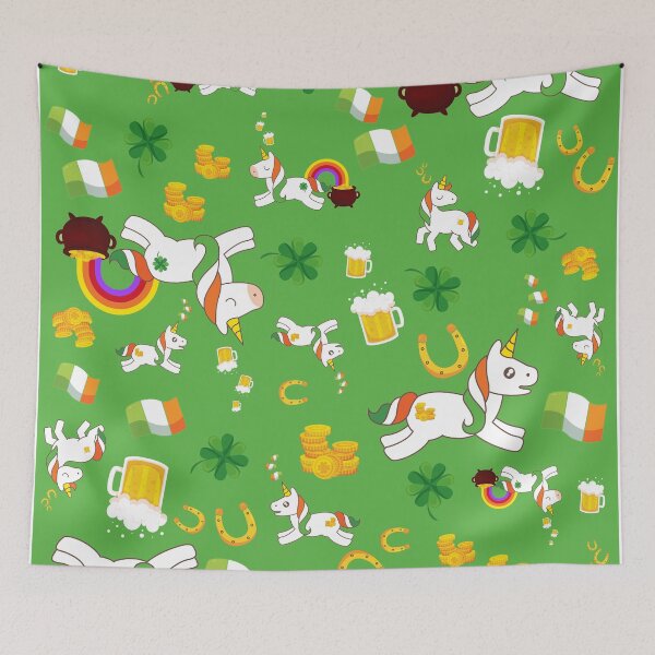 Item preview, St. Patrick's Day Unicorn Pattern designed and sold by dollmadeinjapan.