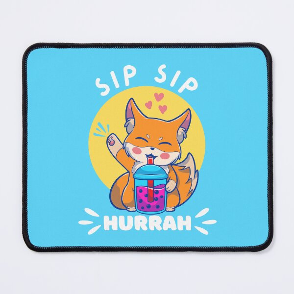 Item preview, Cute Kawaii Red Fox Sip Sip Hurrah Bubble Tea designed and sold by MatchaBubbleTee.