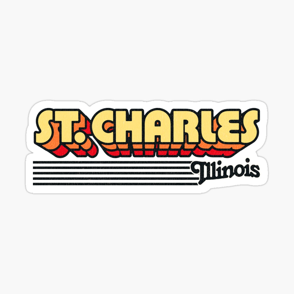 St. Charles, Illinois | Retro Stripes Sticker