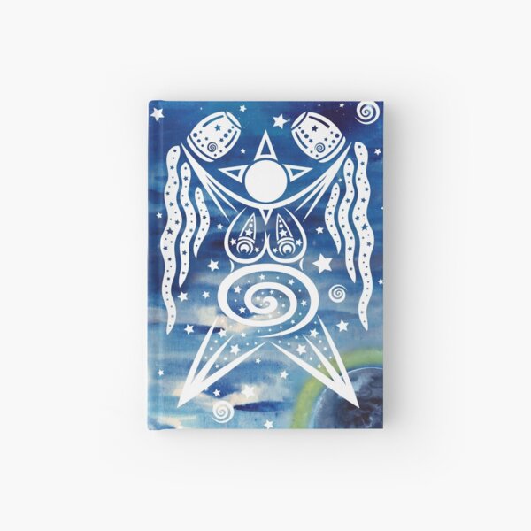 Pagan Art. Star Goddess with water and stars. Hardcover Journal