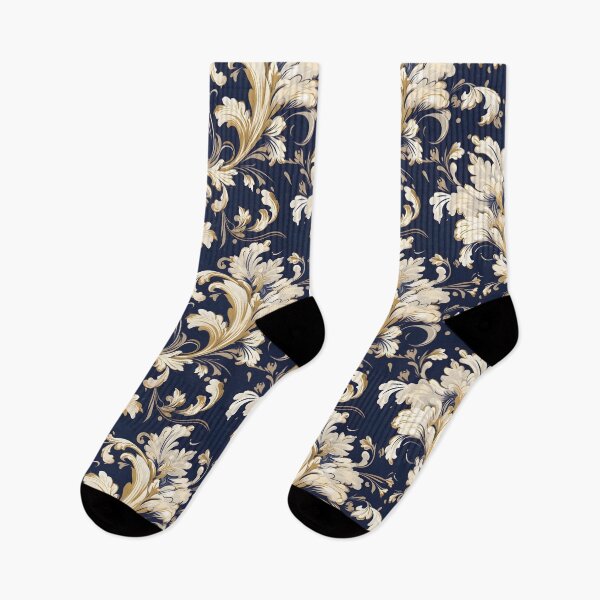 Item preview, Luxurious Baroque Navy Collection with White and Gold Rod-Tone Accents designed and sold by AlienSkinEyes.